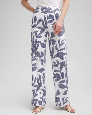 Leaf Print Satin Pant